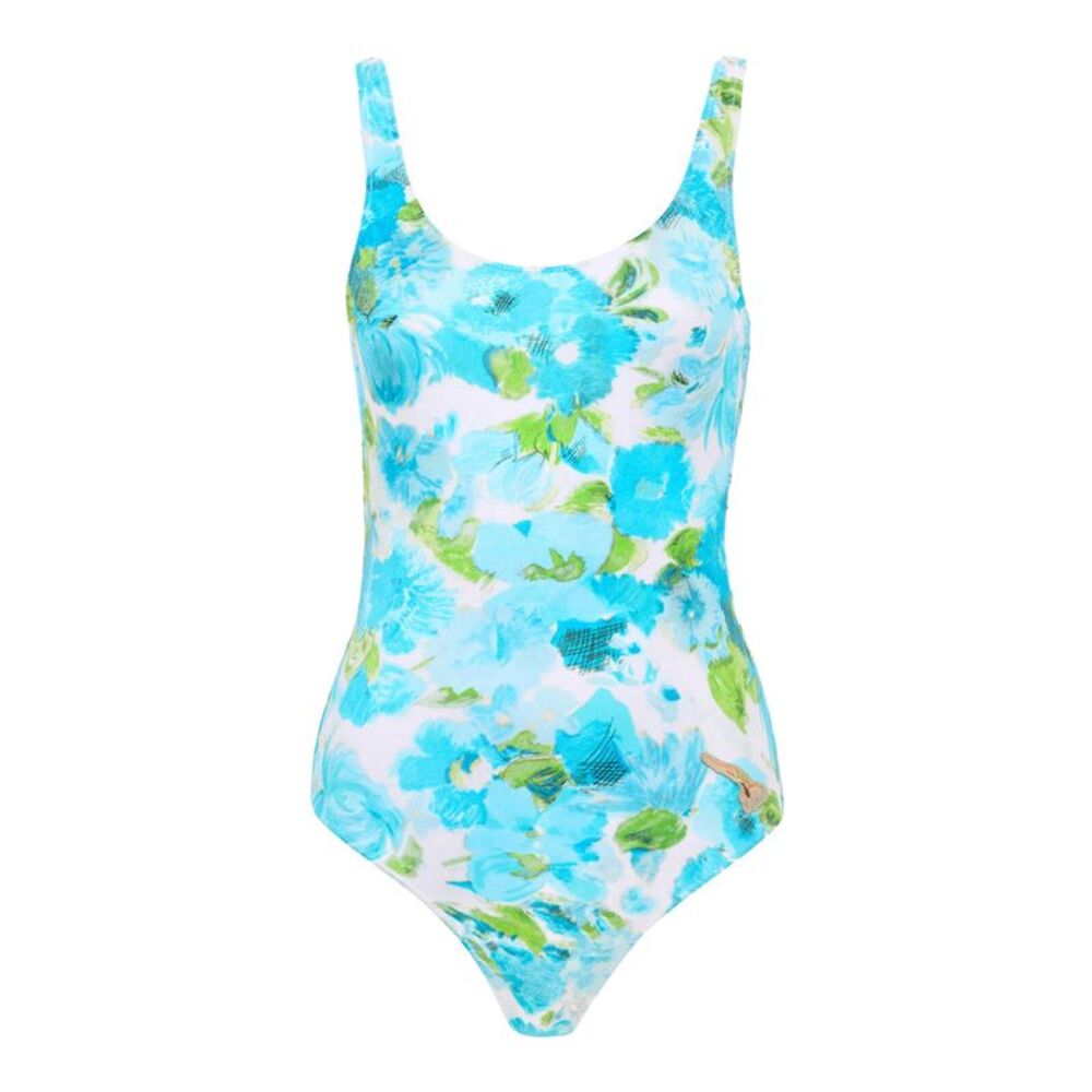 Chloe` Women One-Piece Swimsuit With Aquatic Flower Print